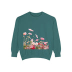Floral Meadow Sweatshirt — Pink Cosmos Garden Crewneck