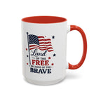 Patriotic Coffee Mug — "Land of the Free Because of the Brave" Accent Mug
