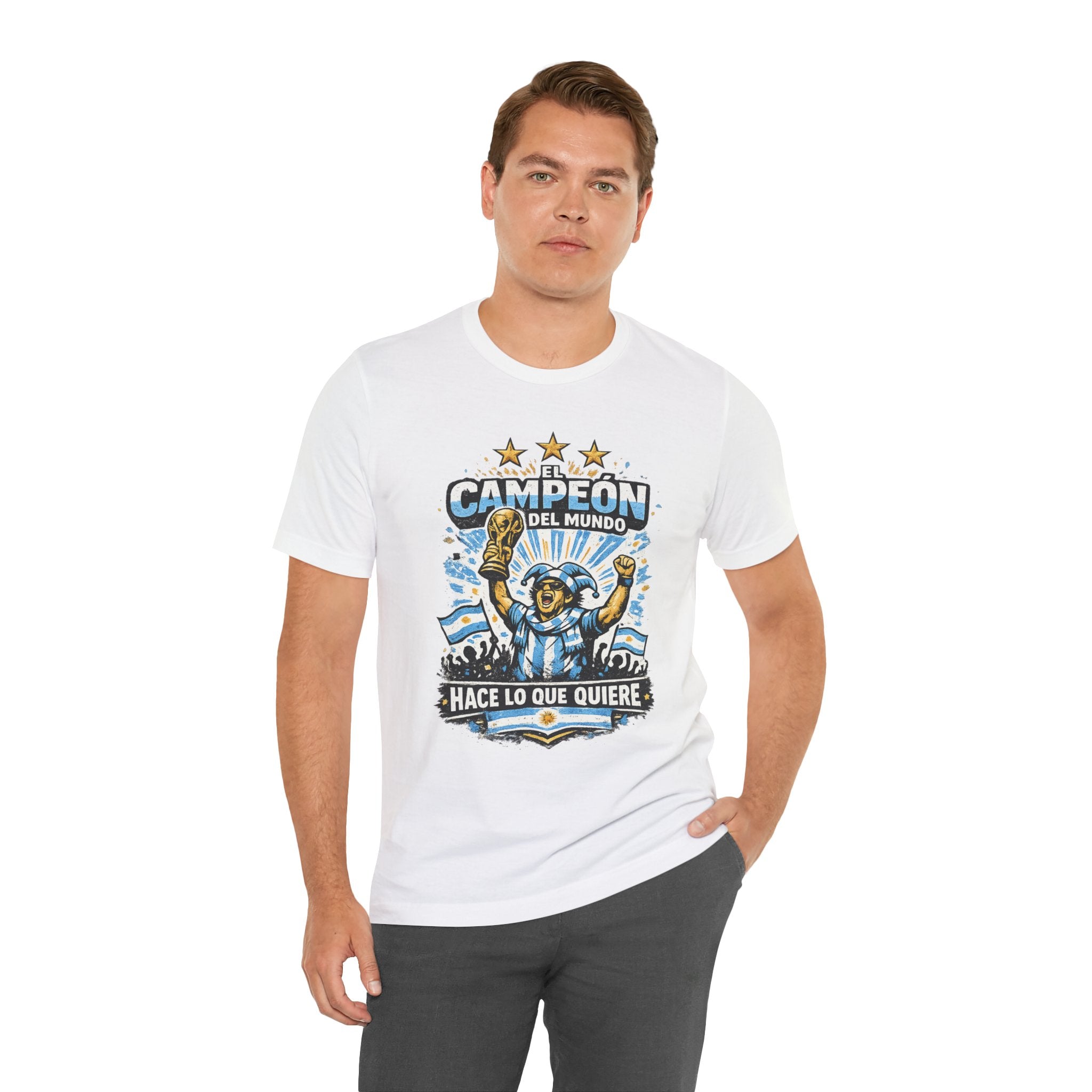 T-Shirt — 'El Campeón del Mundo: Hace Lo Que Quiere' Soccer Champion Tee