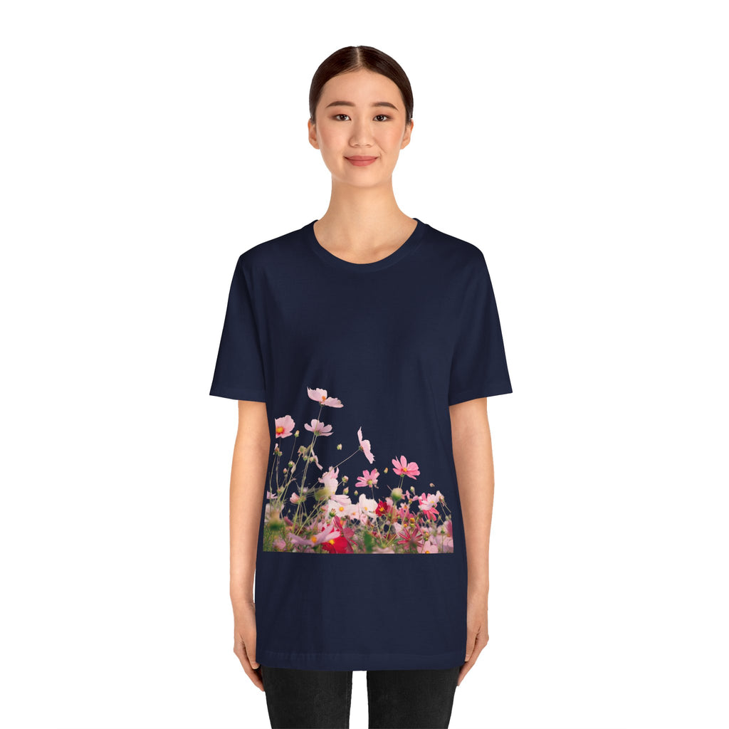 Floral Meadow Tee – Pink Wildflower Field Graphic T-Shirt