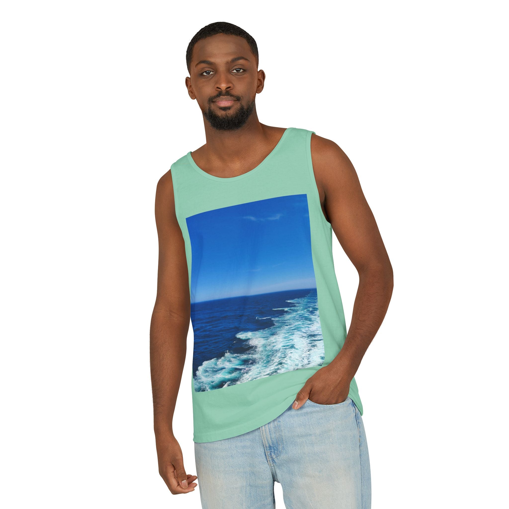 Ocean View Photo Tank Top — Coastal Beach Vibes Summer Tee