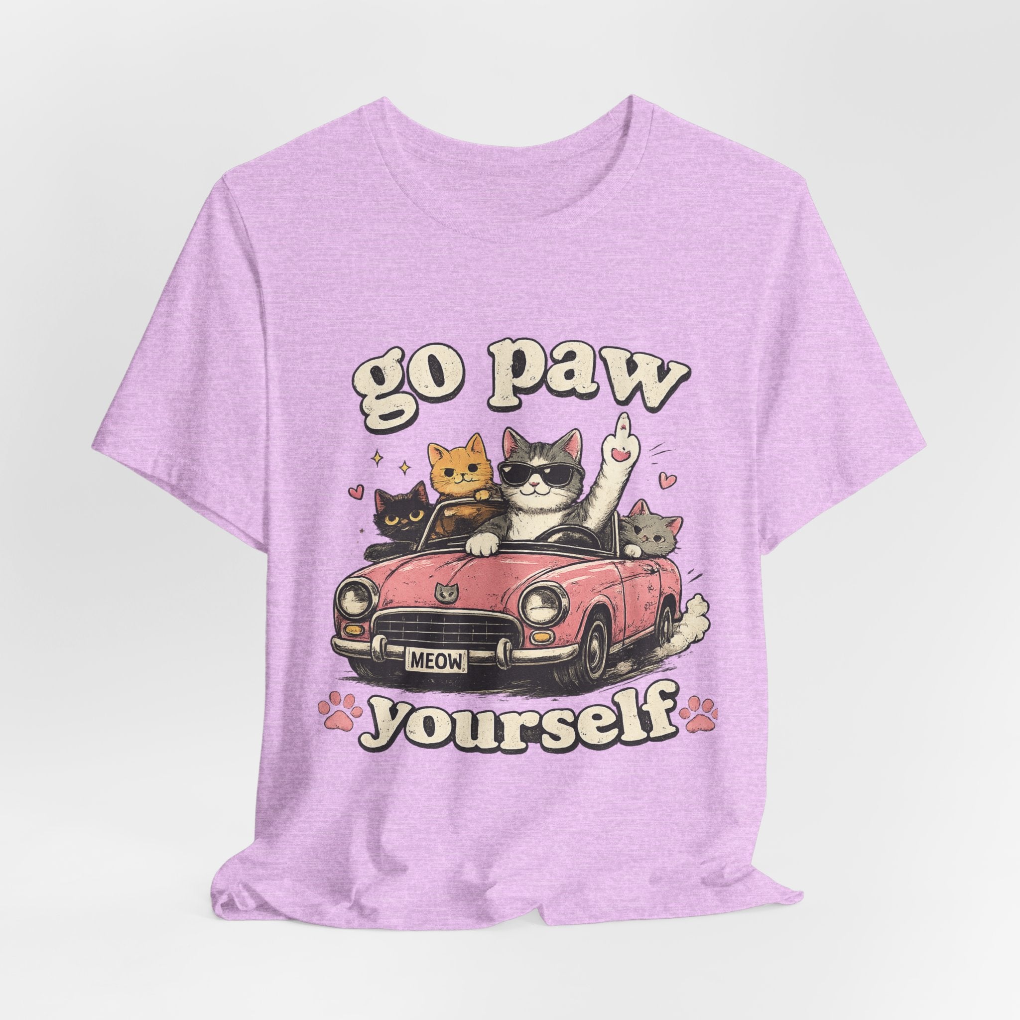 Go Paw Yourself Cat Tee – Cute Retro Cats in Convertible T‑Shirt