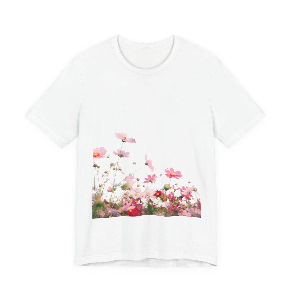 Floral Meadow Tee – Pink Wildflower Field Graphic T-Shirt