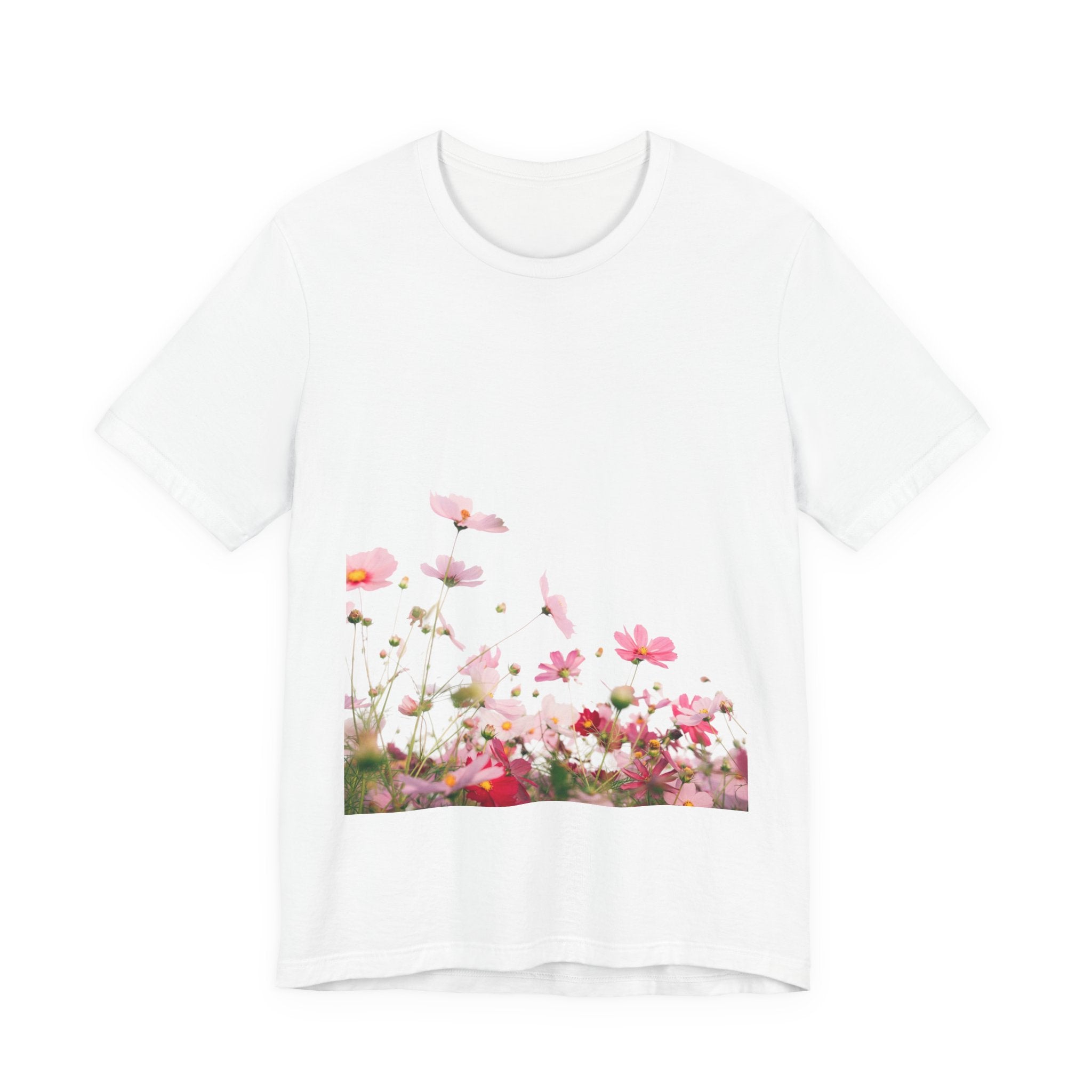 Floral Meadow Tee – Pink Wildflower Field Graphic T-Shirt