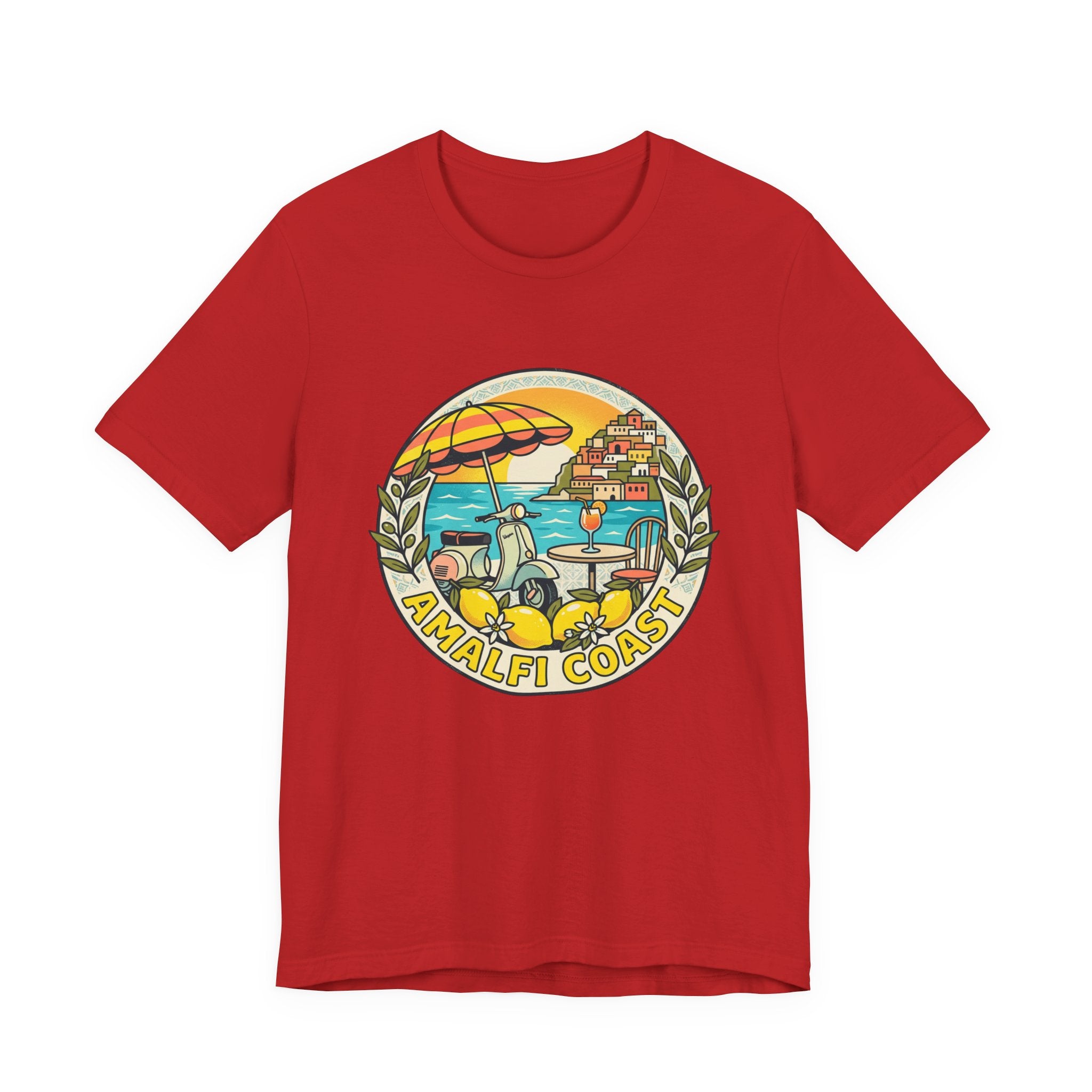 Amalfi Coast Vintage Travel Tee — Scenic Lemon & Vespa Graphic