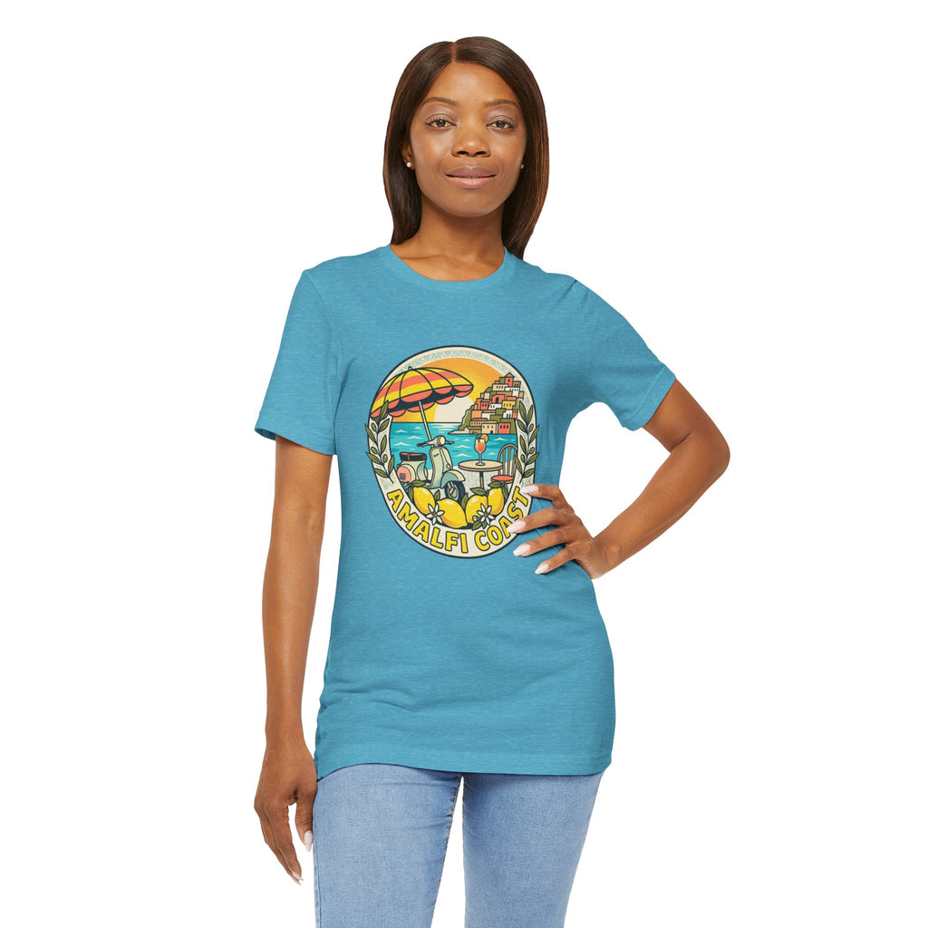 Amalfi Coast Vintage Travel Tee — Scenic Lemon & Vespa Graphic