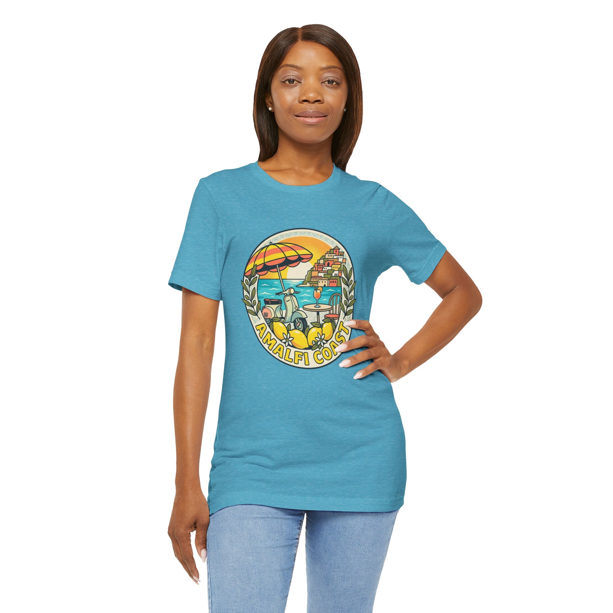 Amalfi Coast Vintage Travel Tee — Scenic Lemon & Vespa Graphic