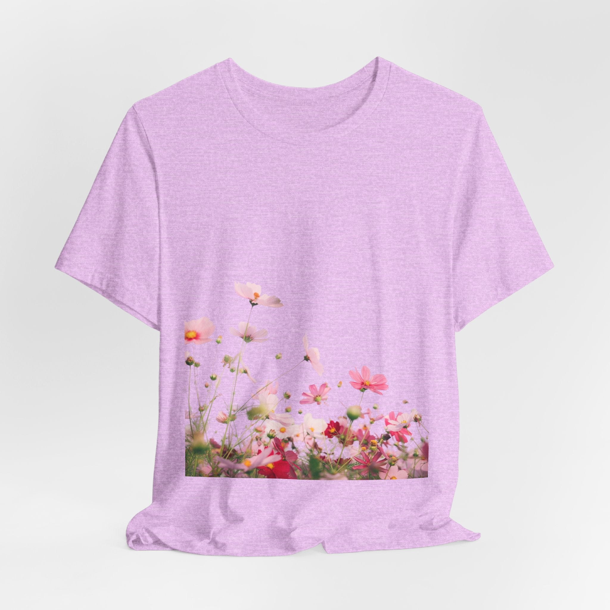 Floral Meadow Tee – Pink Wildflower Field Graphic T-Shirt