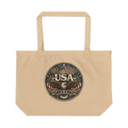 USA Eagle Canvas Tote Bag — Patriotic American Flag Market Tote