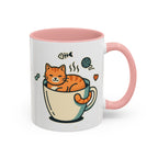 Cat in Cup Coffee Mug — Cute Cat Lover Accent Mug (11/15oz)