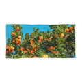 Orange Grove Beach Towel — Vibrant Citrus Tree Print