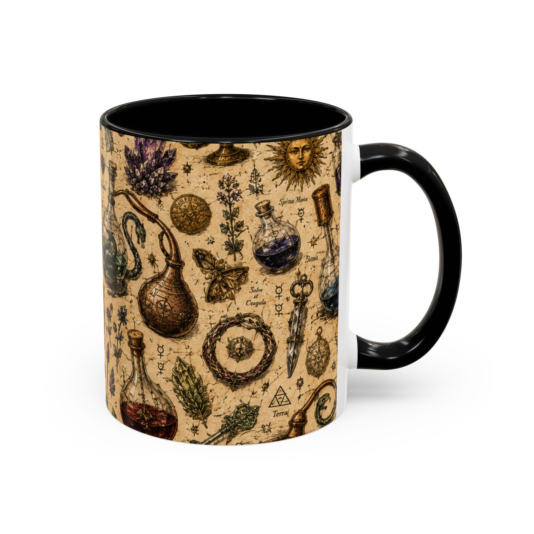 The Alchemist's Cabinet Coffee Mug — Vintage Apothecary Accent Mug (11/15 oz)