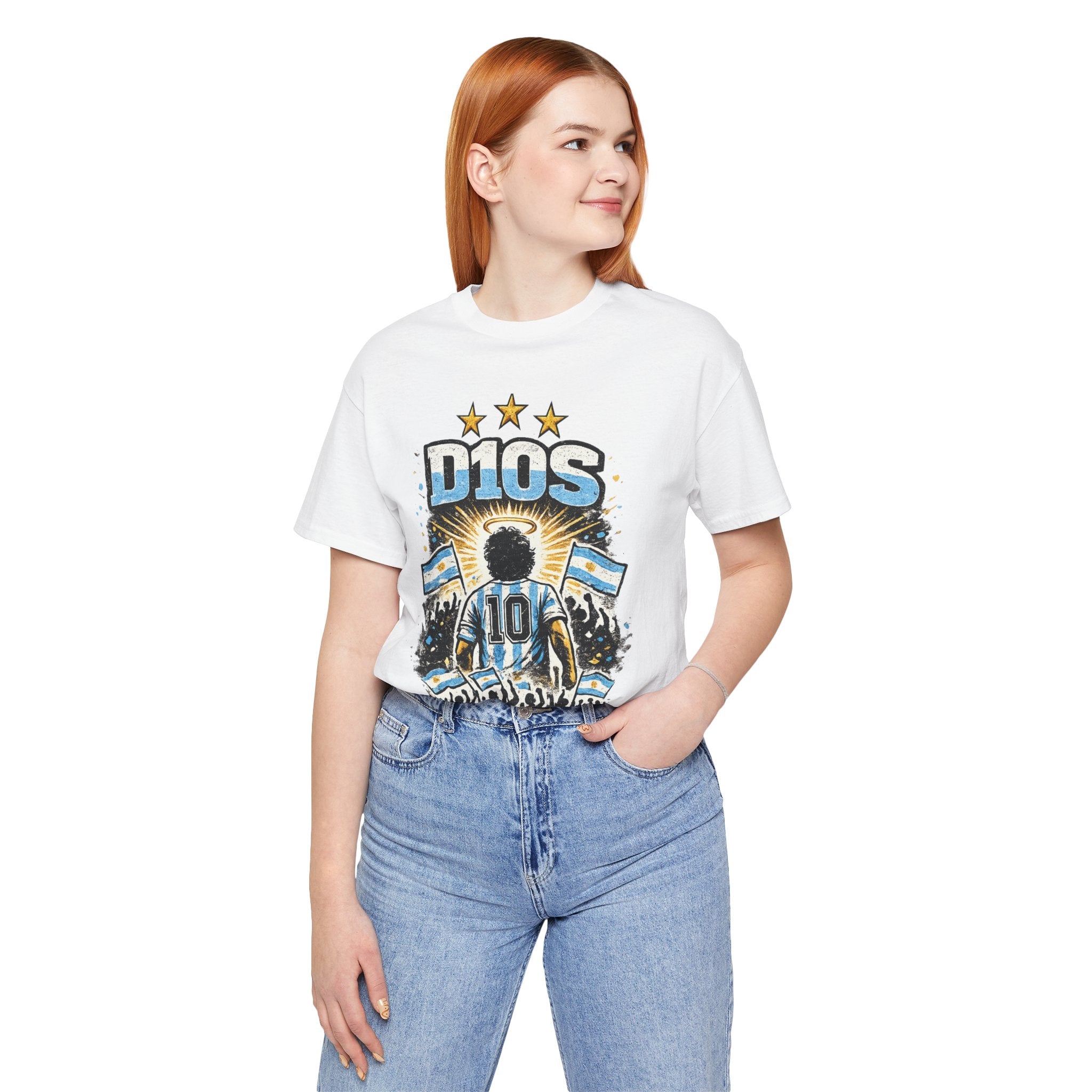 Dios 10 Argentina Soccer Tee — Maradona Tribute Football Shirt