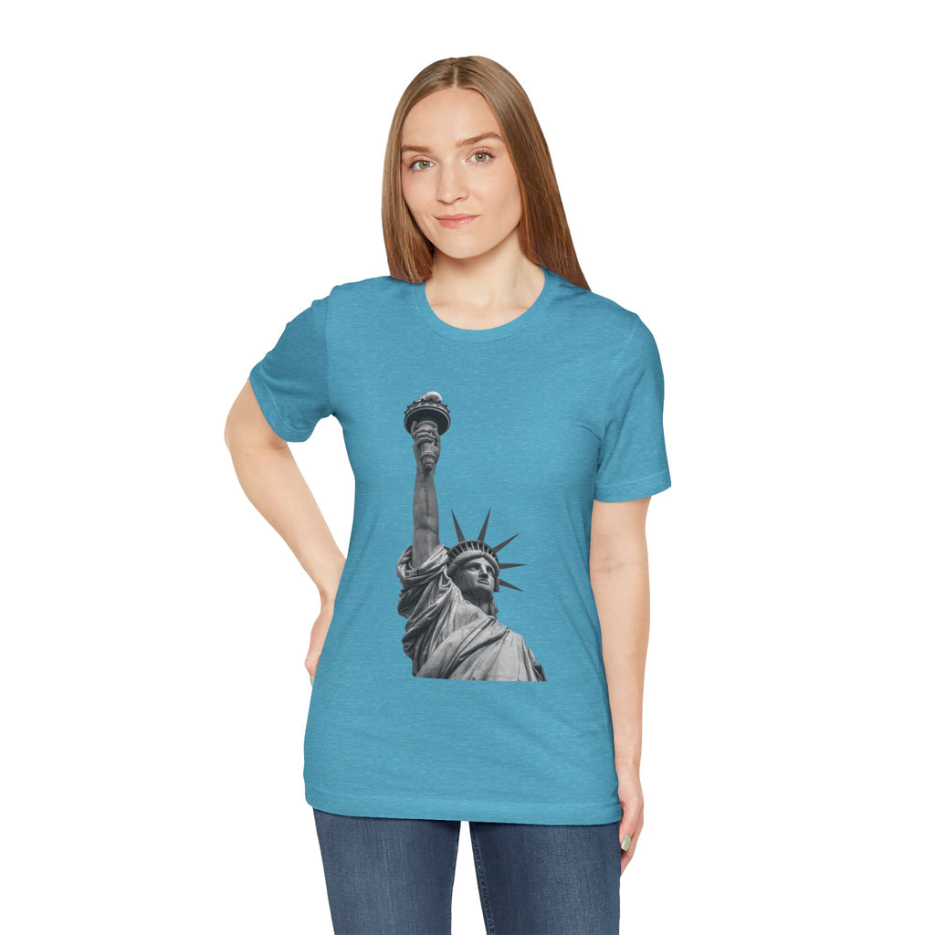 Statue of Liberty Graphic Tee — Black & White NYC Landmark T-Shirt