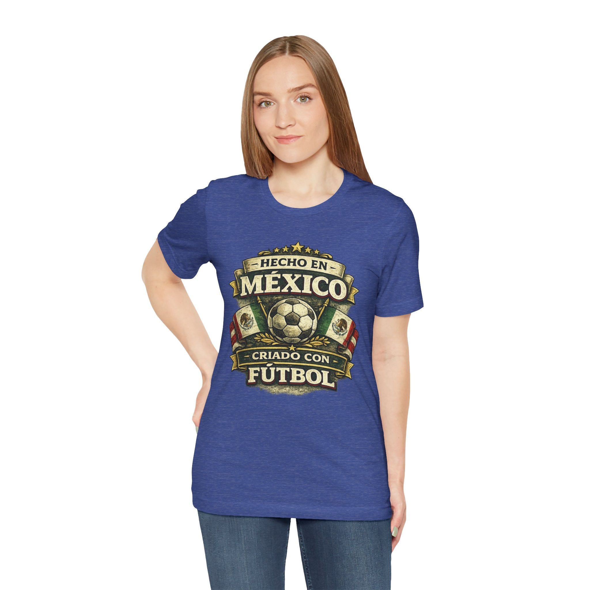 Mexico Soccer T‑Shirt — "Hecho en México, Criado con Fútbol" Vintage Football Tee