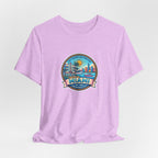 Miami Beach Vintage Logo Tee — Miami Skyline Sunset T‑Shirt