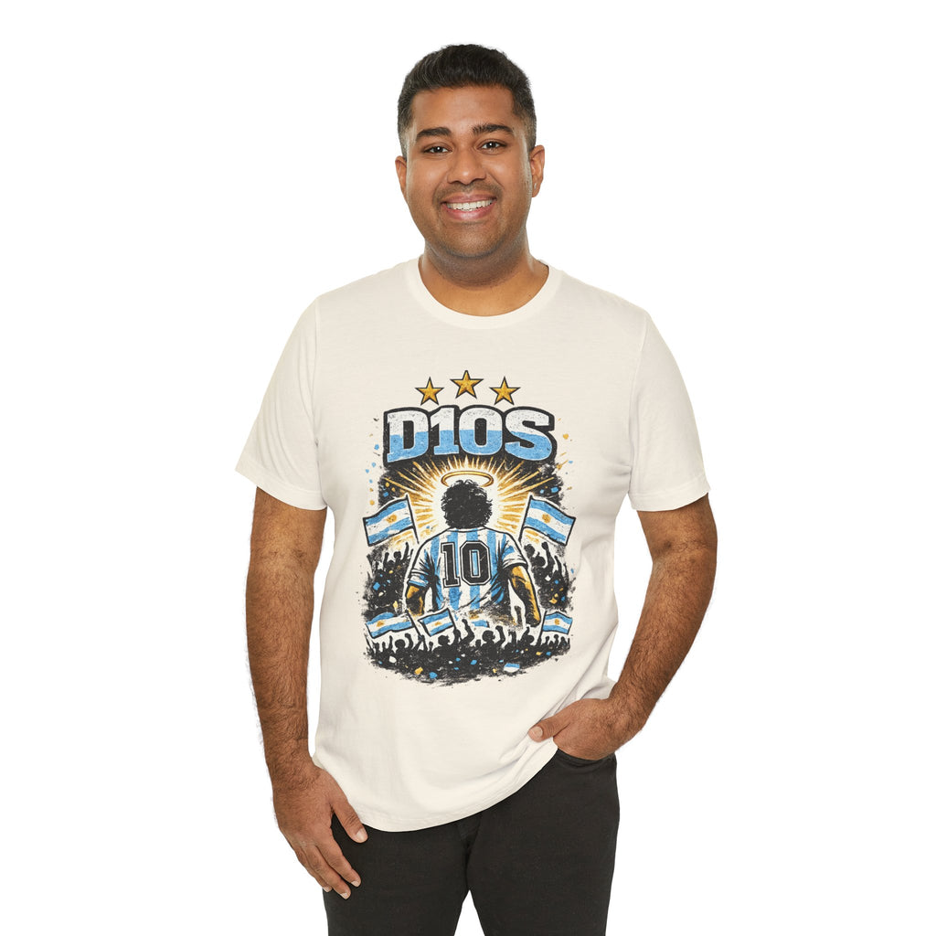Dios 10 Argentina Soccer Tee — Maradona Tribute Football Shirt