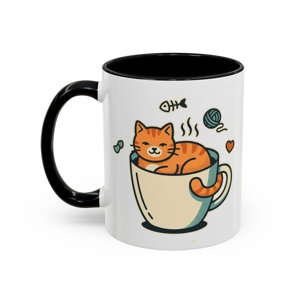 Cat in Cup Coffee Mug — Cute Cat Lover Accent Mug (11/15oz)