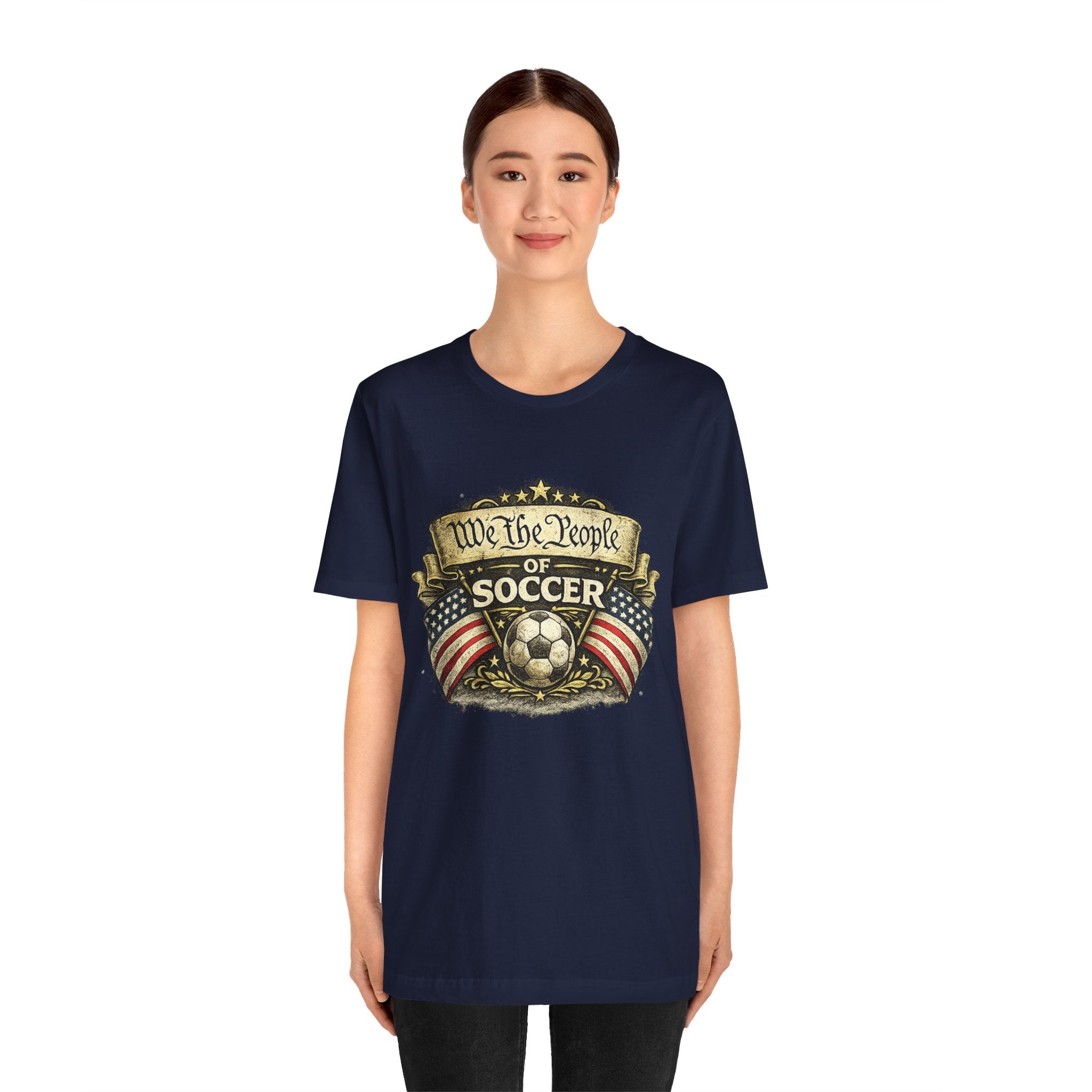 We The People of Soccer T-Shirt — American Flag Vintage Soccer Tee