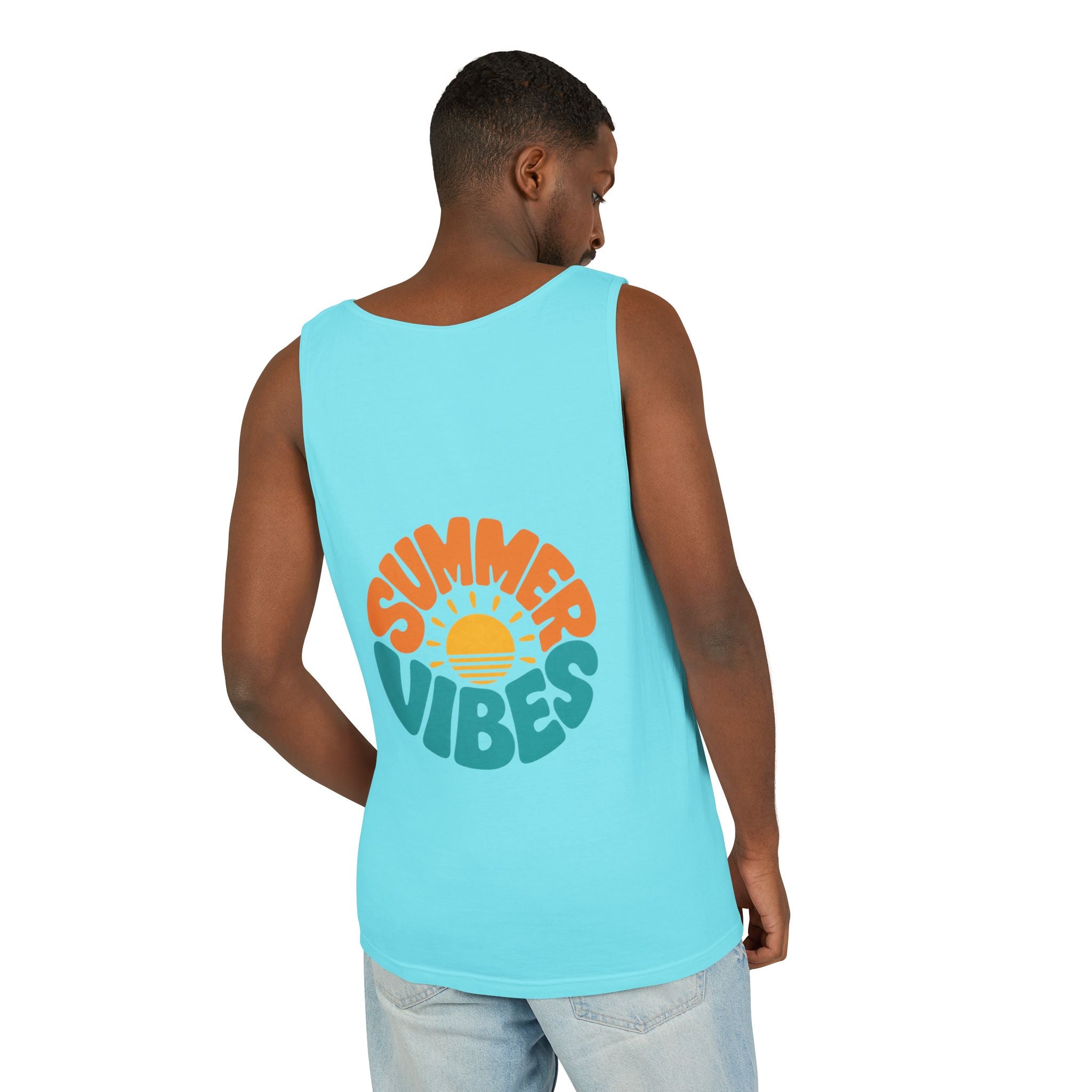 Summer Vibes Unisex Tank Top - Retro Sun Graphic