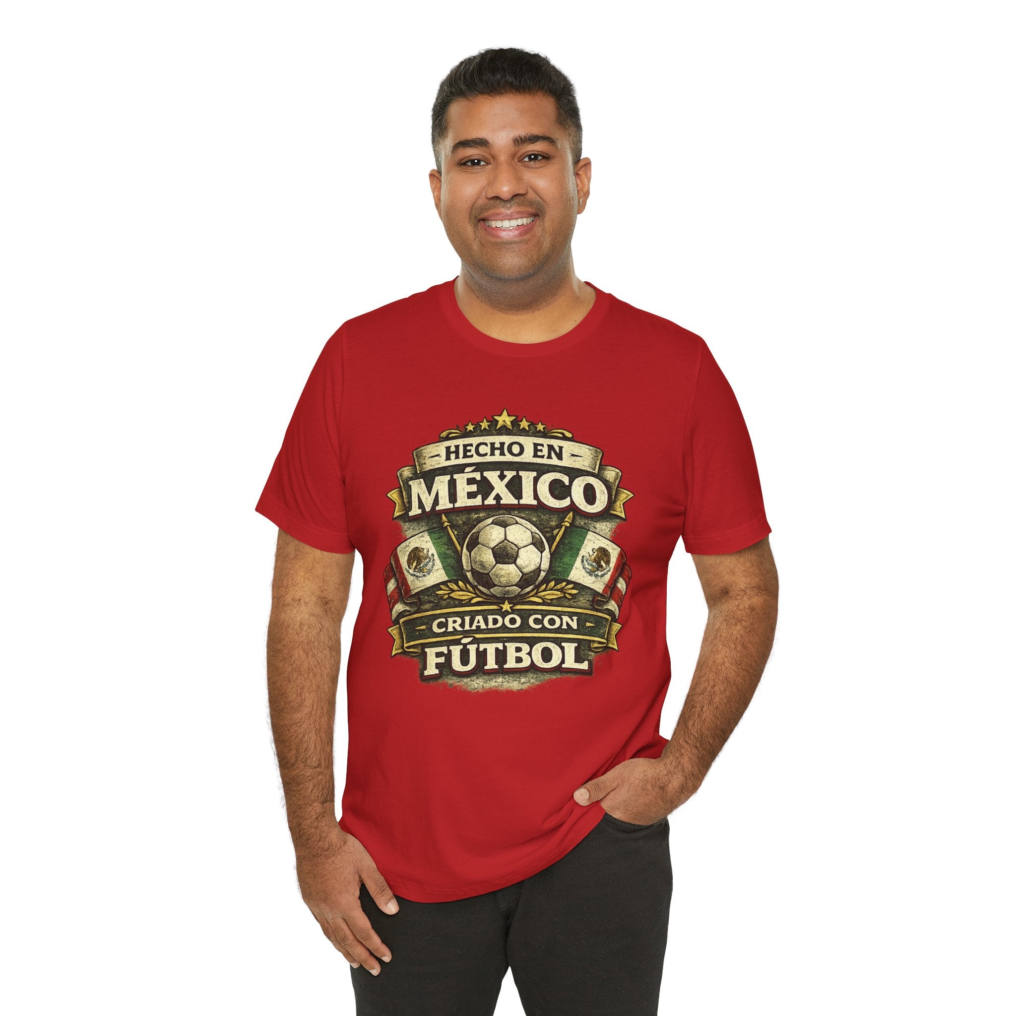 Mexico Soccer T‑Shirt — "Hecho en México, Criado con Fútbol" Vintage Football Tee