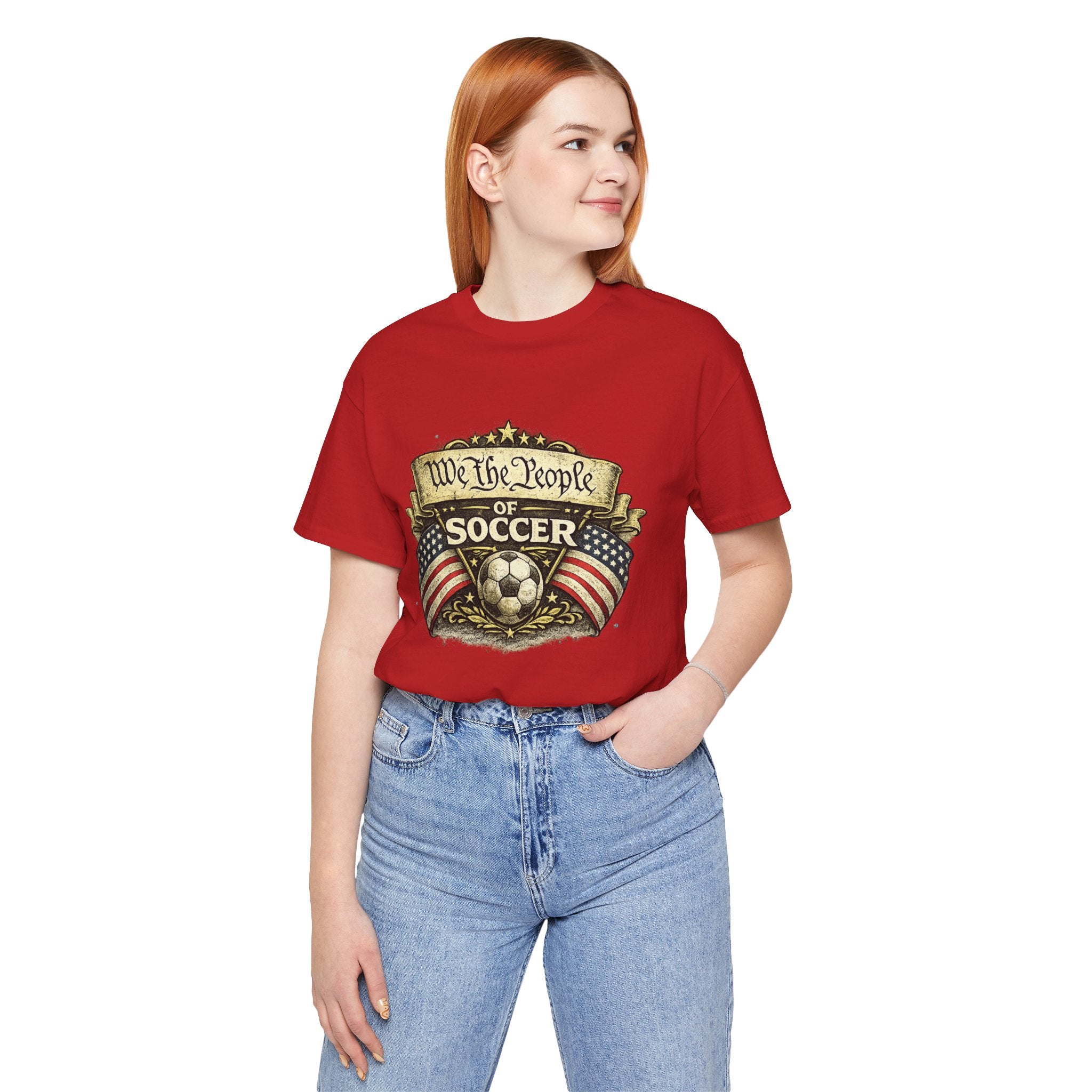 We The People of Soccer T-Shirt — American Flag Vintage Soccer Tee