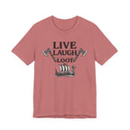 Live Laugh Loot Viking Tee – Funny Norse Drakkar & Axes Shirt