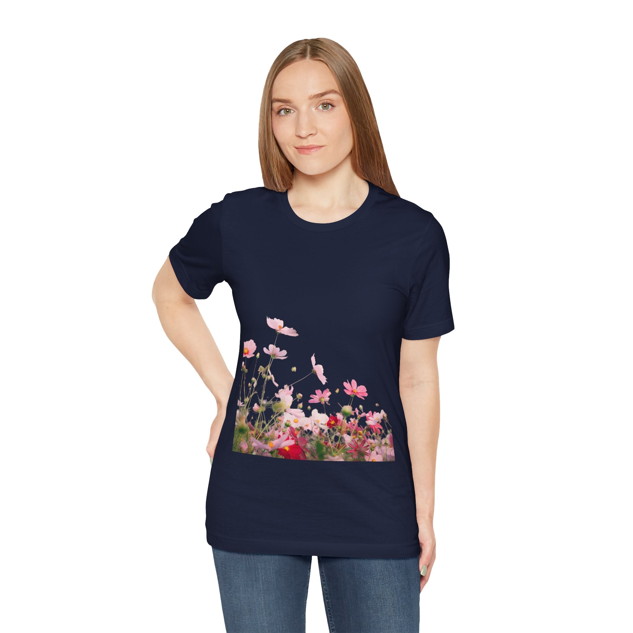 Floral Meadow Tee – Pink Wildflower Field Graphic T-Shirt