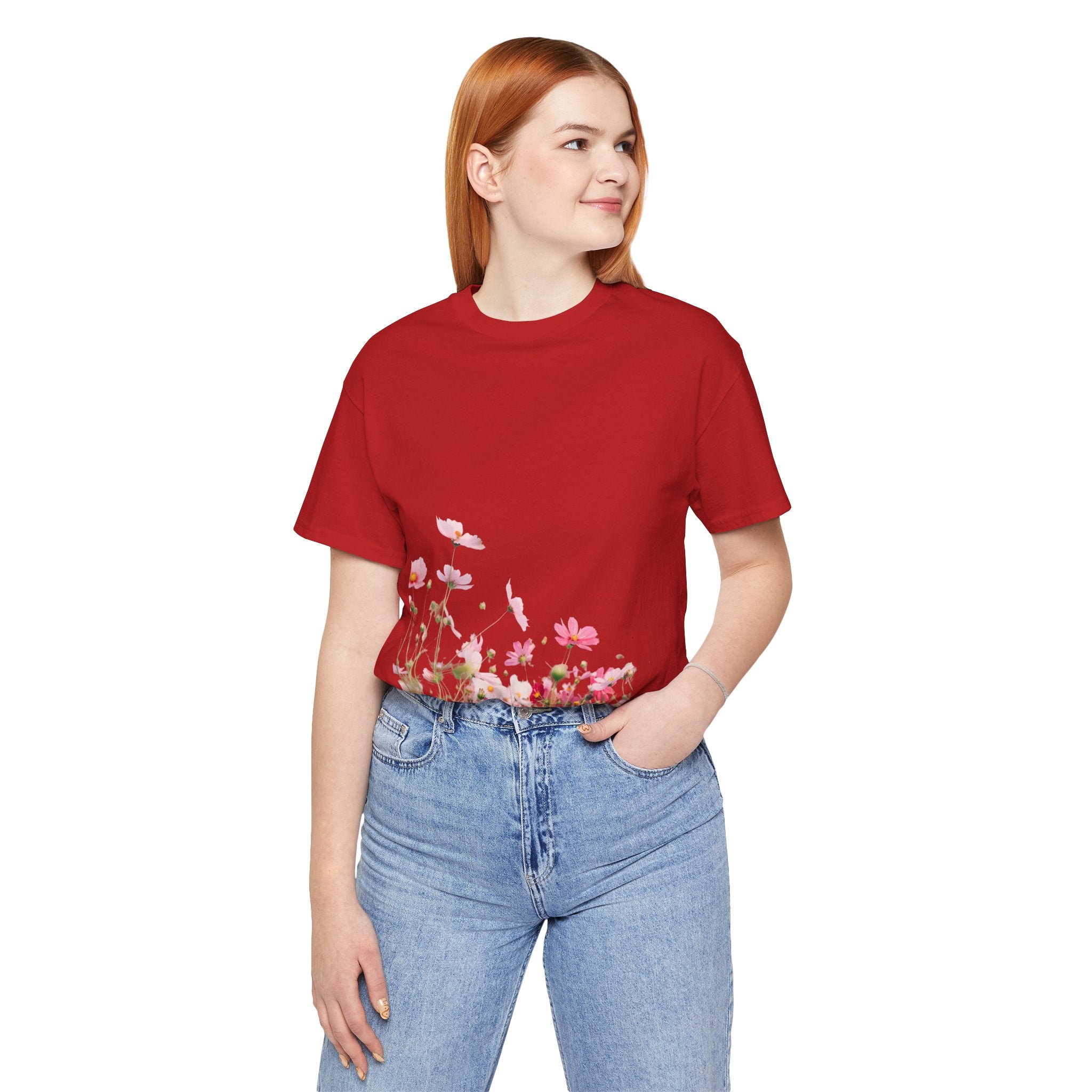 Floral Meadow Tee – Pink Wildflower Field Graphic T-Shirt