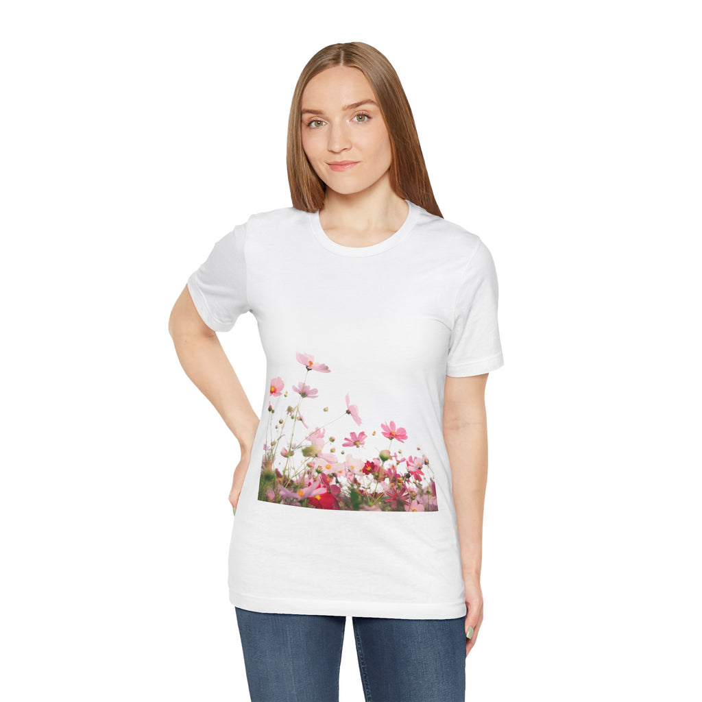 Floral Meadow Tee – Pink Wildflower Field Graphic T-Shirt