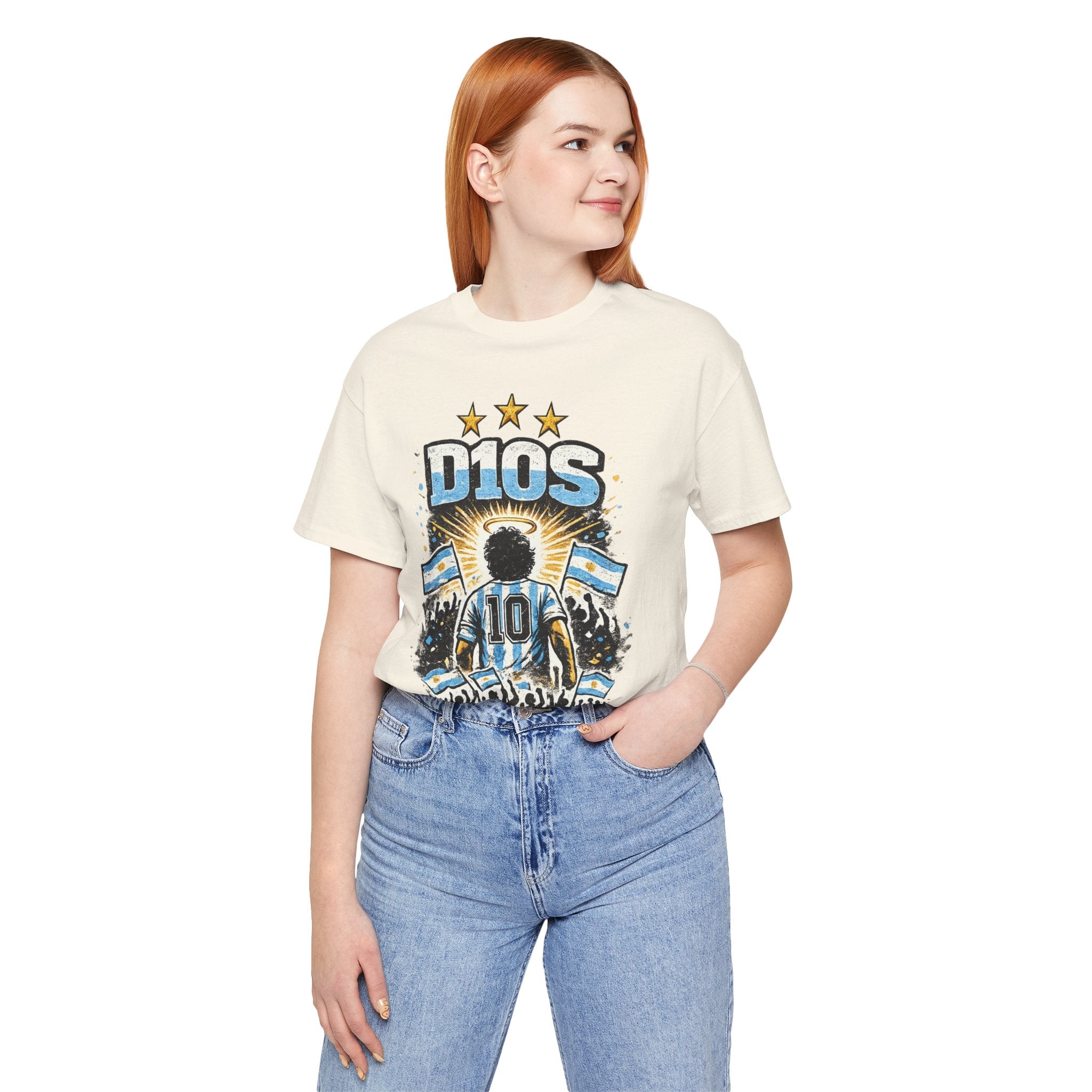 Dios 10 Argentina Soccer Tee — Maradona Tribute Football Shirt