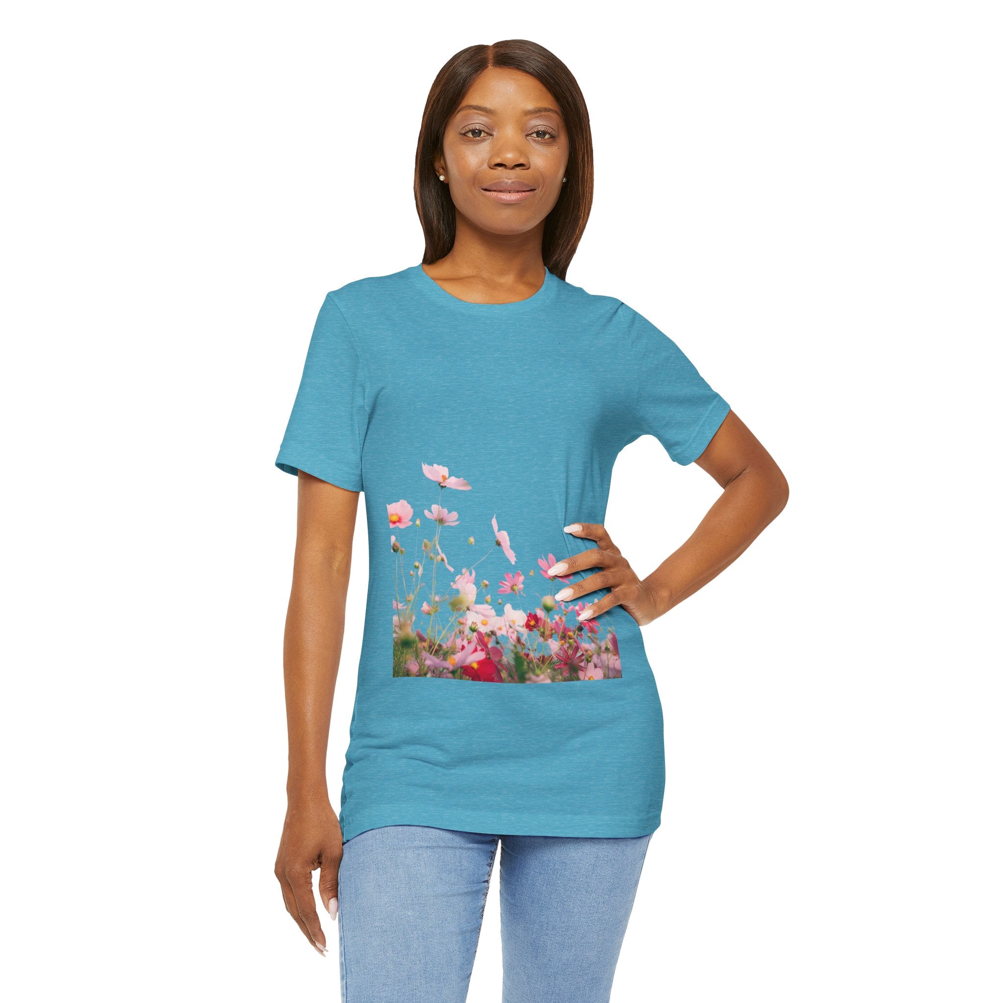 Floral Meadow Tee – Pink Wildflower Field Graphic T-Shirt