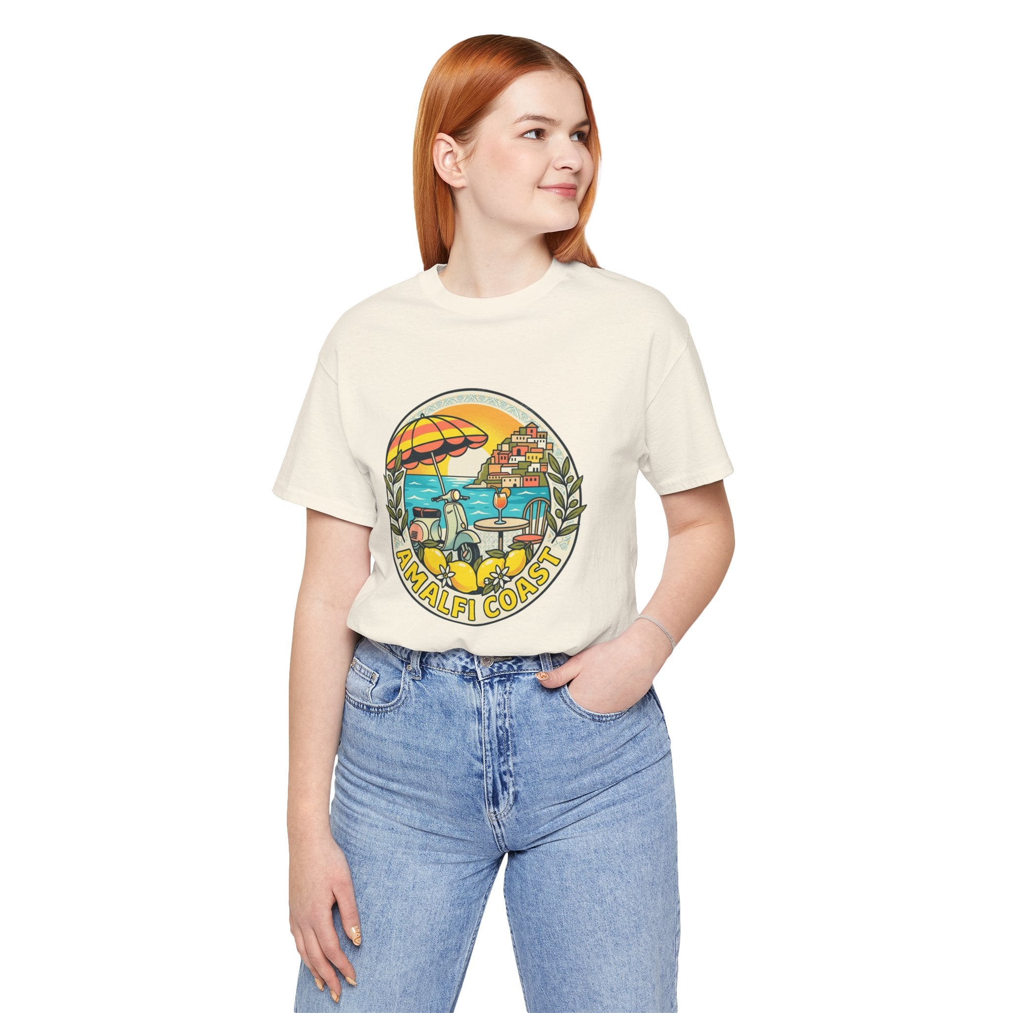 Amalfi Coast Vintage Travel Tee — Scenic Lemon & Vespa Graphic