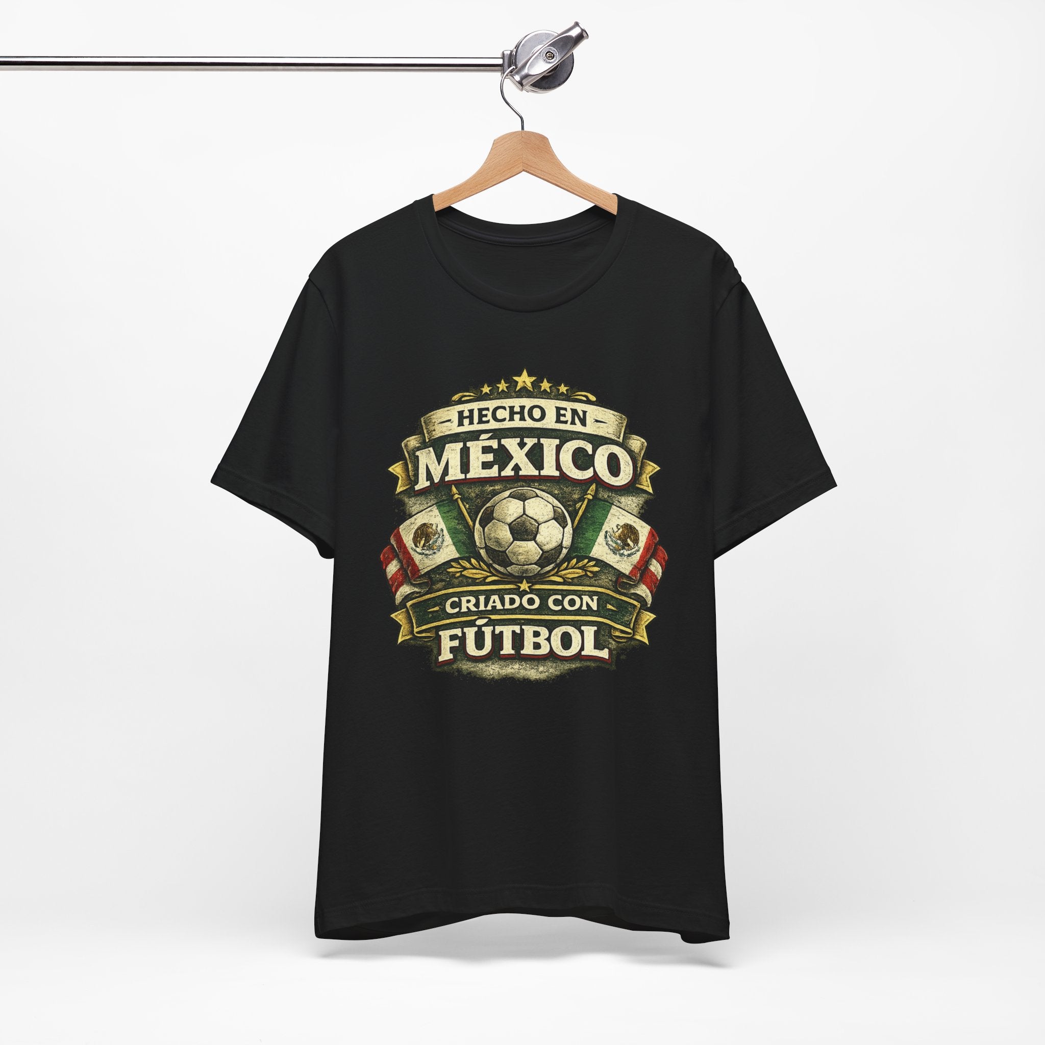 Mexico Soccer T‑Shirt — "Hecho en México, Criado con Fútbol" Vintage Football Tee
