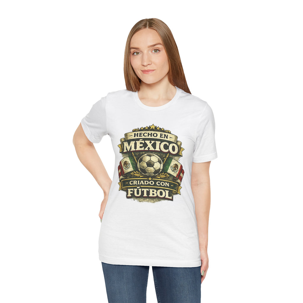 Mexico Soccer T‑Shirt — "Hecho en México, Criado con Fútbol" Vintage Football Tee