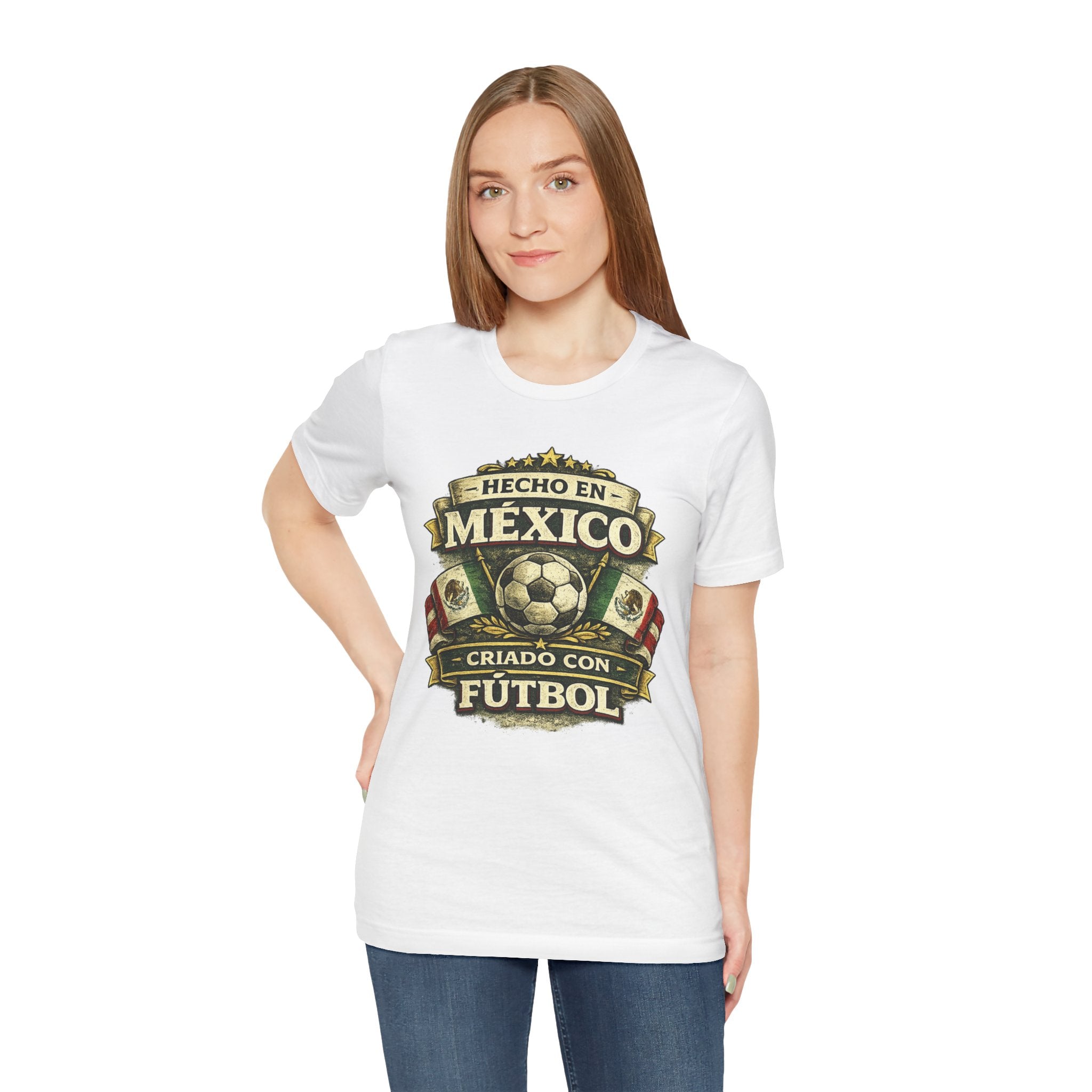 Mexico Soccer T‑Shirt — "Hecho en México, Criado con Fútbol" Vintage Football Tee