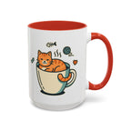 Cat in Cup Coffee Mug — Cute Cat Lover Accent Mug (11/15oz)