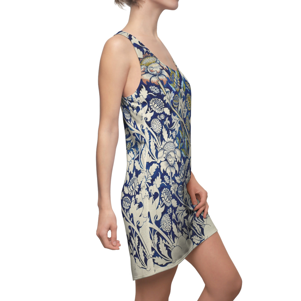 Floral Blue –Style Racerback Dress