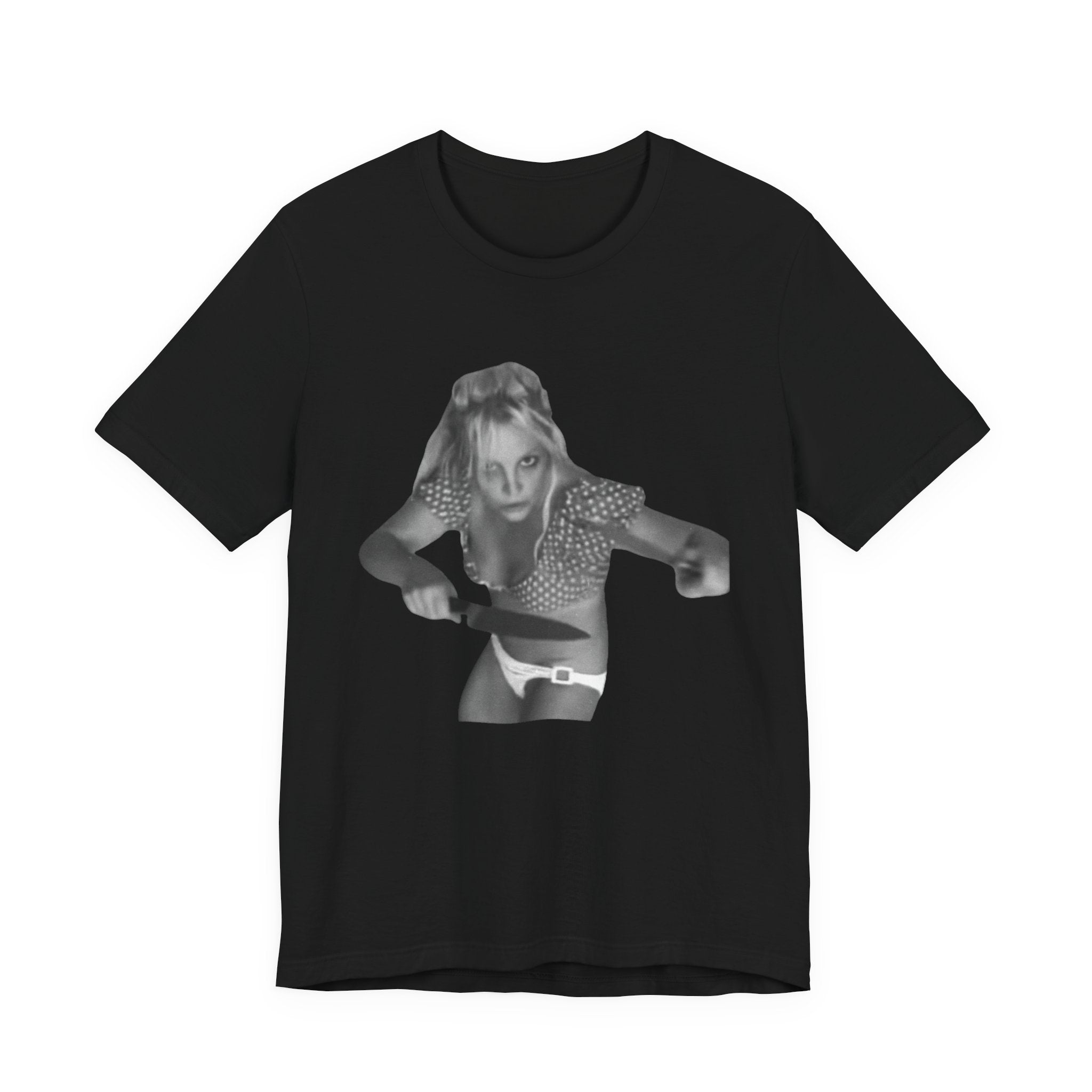 Vintage Grunge Graphic Tee – Monochrome Retro Pinup Girl Design