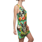 Tropical Chihuahua Racerback Dress — Fruit & Floral All-Over Print