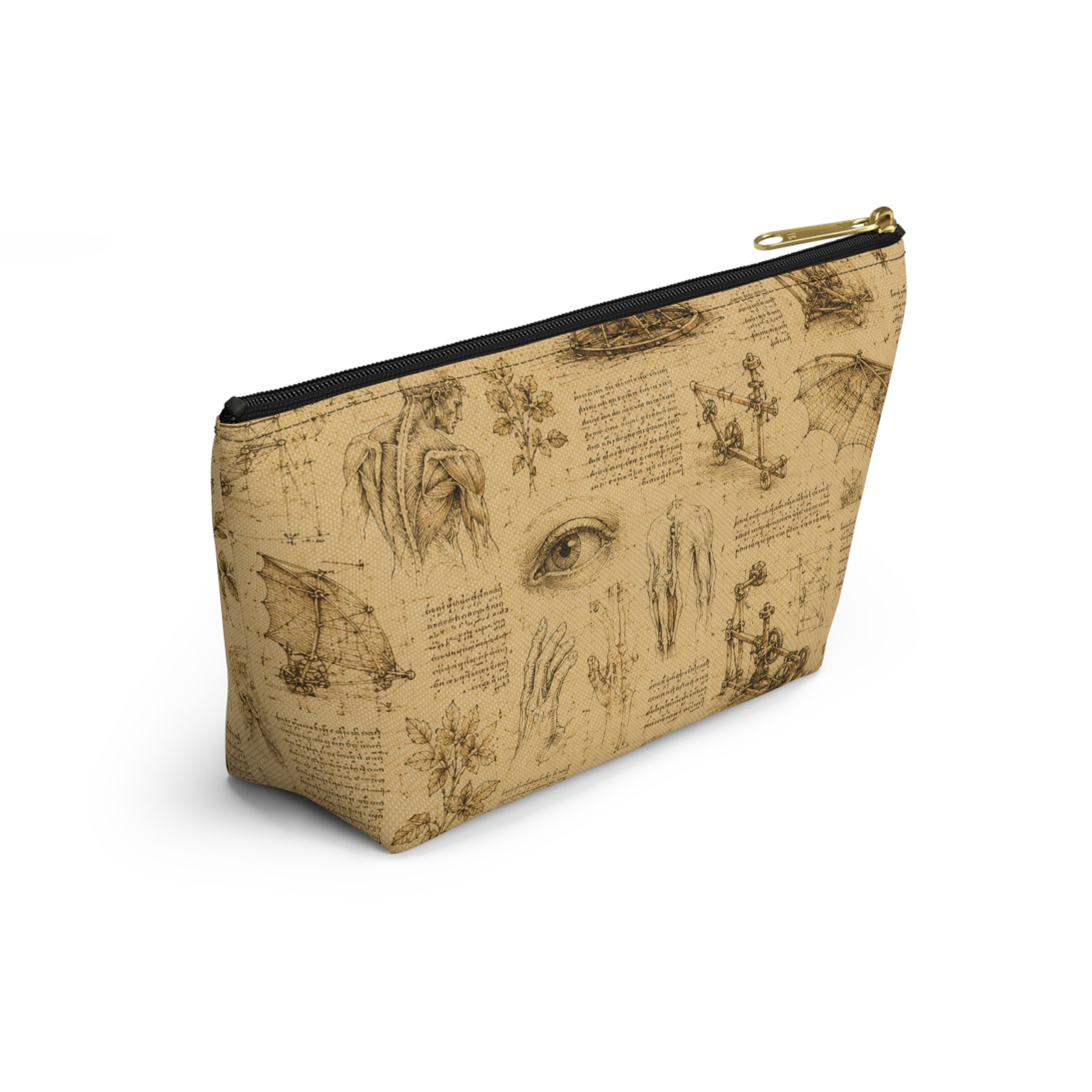 Leonardo Da Vinci  Sketch Accessory Pouch — Leonardo-Inspired T-Bottom Cosmetic Bag
