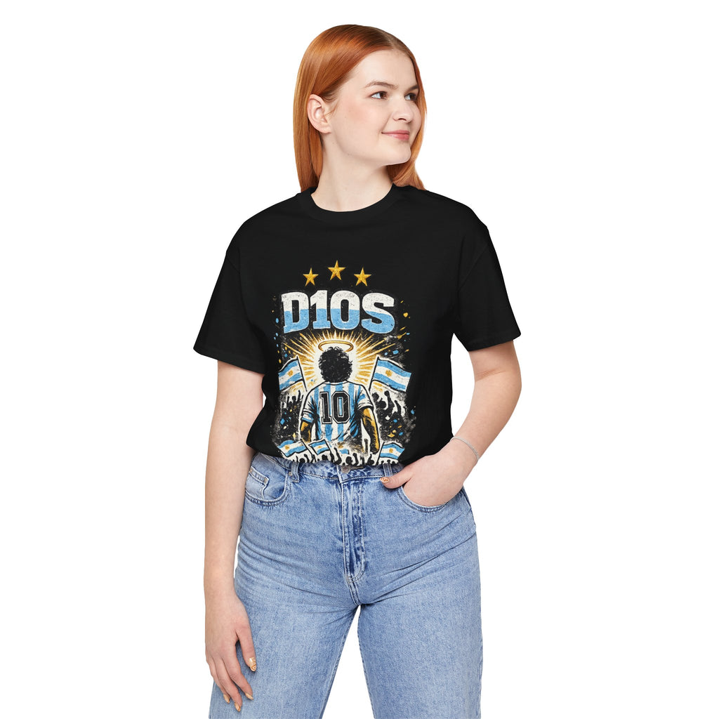 Dios 10 Argentina Soccer Tee — Maradona Tribute Football Shirt