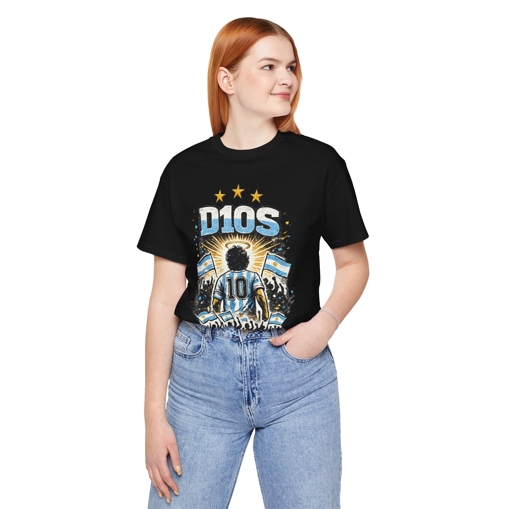 Dios 10 Argentina Soccer Tee — Maradona Tribute Football Shirt