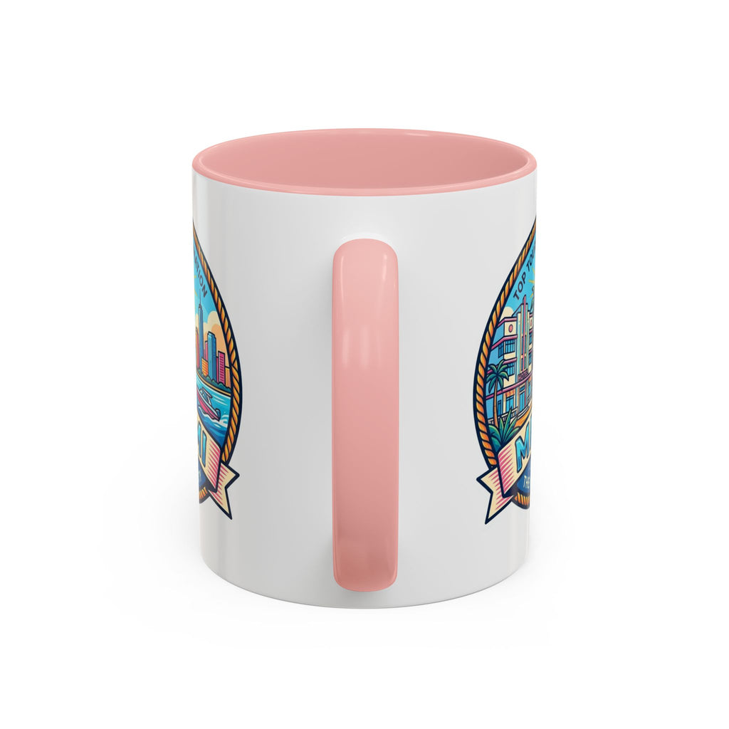Miami Vintage Travel Accent Coffee Mug – 'Miami' Scenic Beach & Skyline Design (11/15oz)