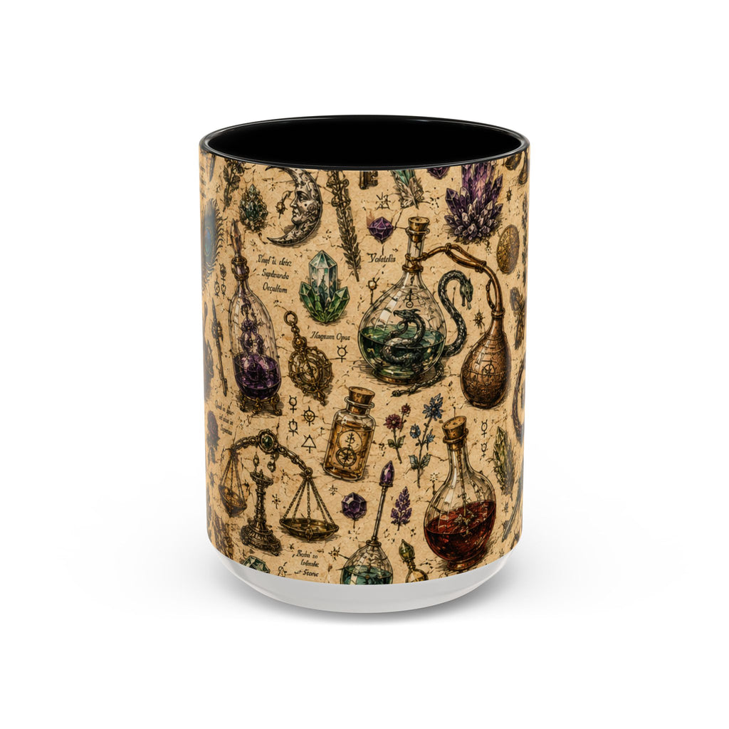 The Alchemist's Cabinet Coffee Mug — Vintage Apothecary Accent Mug (11/15 oz)