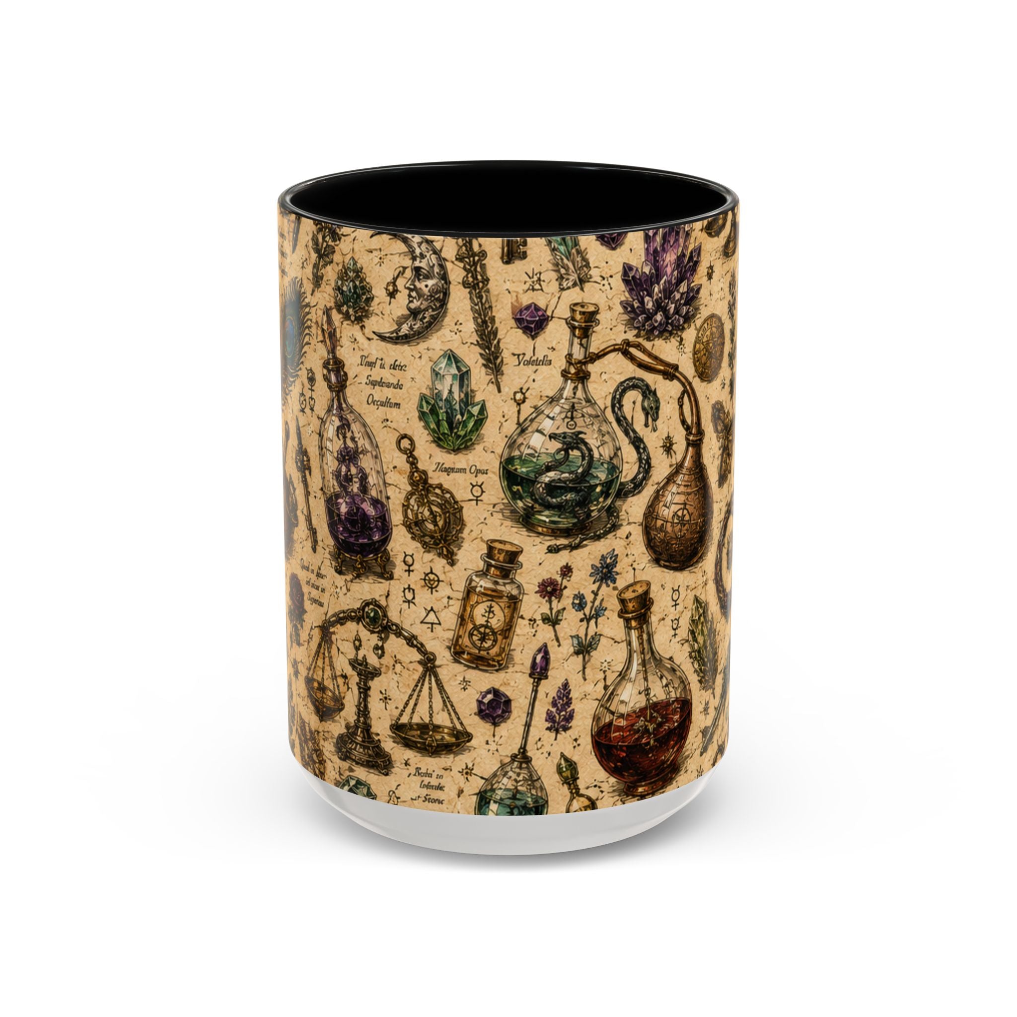 The Alchemist's Cabinet Coffee Mug — Vintage Apothecary Accent Mug (11/15 oz)