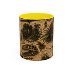 Vintage Natural History Coffee Mug — Botanical & Fossil Illustration Accent Mug