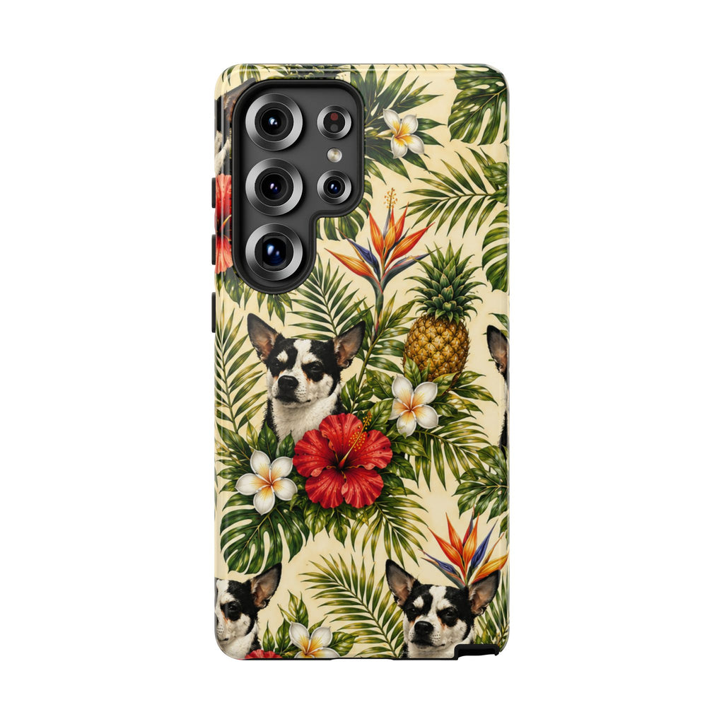 Tropical chihuahua Phone Case — Floral Pineapple Protective Tough Case