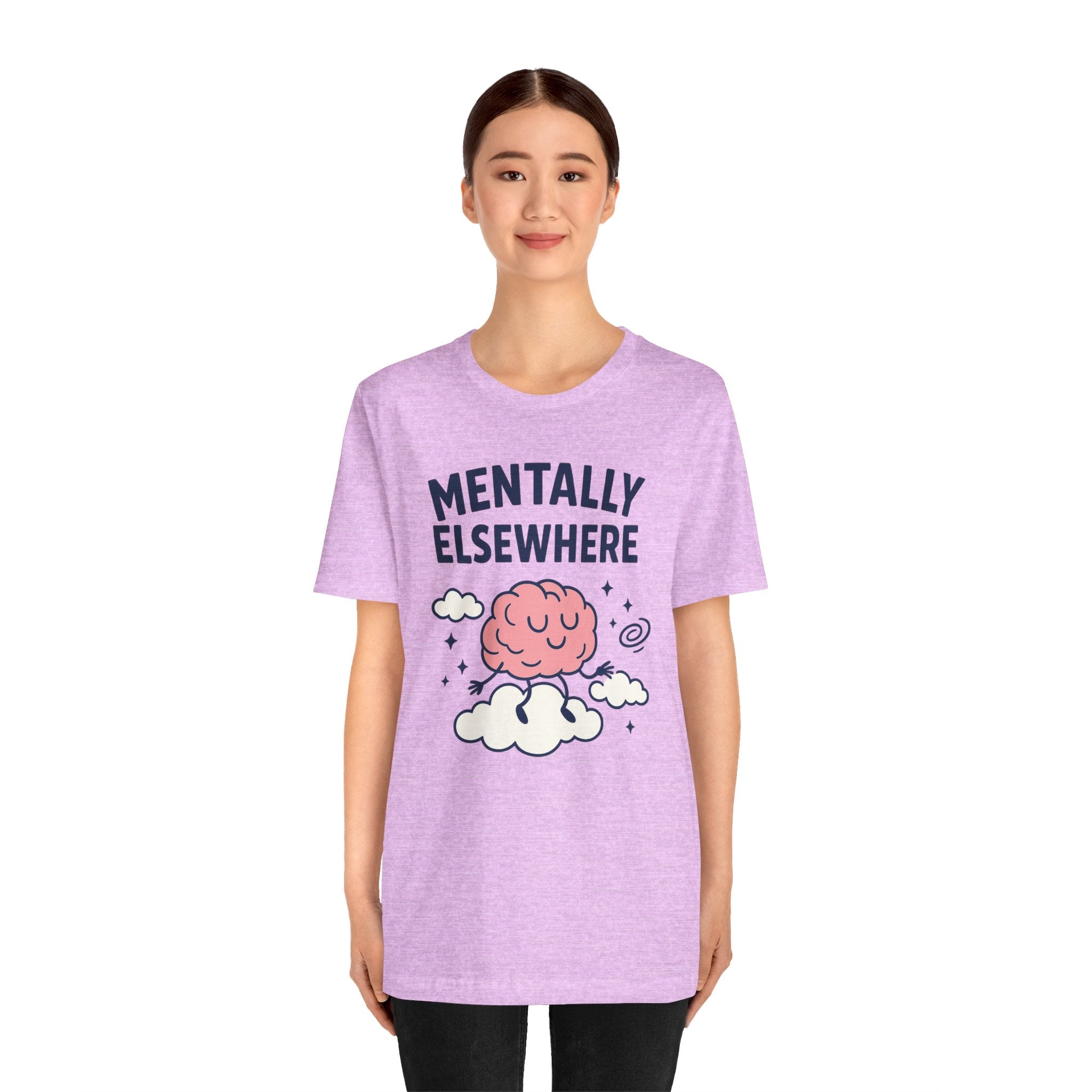 Mentally Elsewhere T-Shirt — Cute Brain on Cloud Graphic Tee