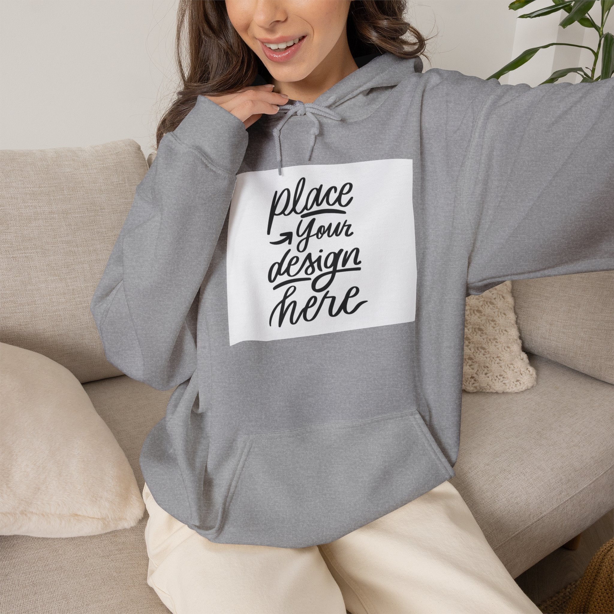 Classic Hoodie with Centered Design – 'Place Your Design Here'